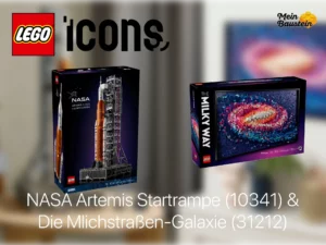 LEGO iCONS NASA Artemis Startrampe und LEGO Milchstraßen-Galaxie