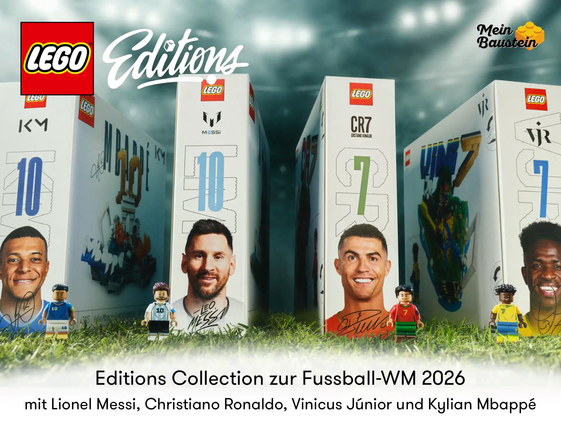 LEGO Editions Fussball-WM 2026 Collection mit Lionel Messi, Christiano Ronaldo, Vinicus Junior und Kylian Mbappé